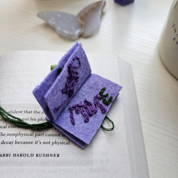 Lavendar Filled Embroidered Bookmark - Picture 3 of 6